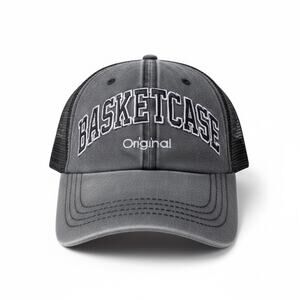 Basketcase Gallery Trucker Hat Gray Black Mesh Adjustable Cap